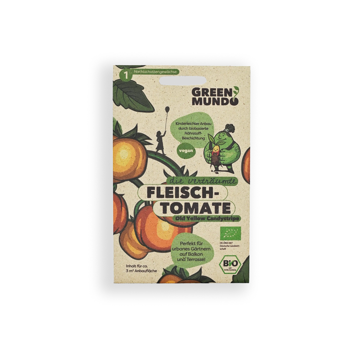 GREEN MUNDO Saatgut | Fleischtomate Old Yellow Candystripe Bio & Samenfest