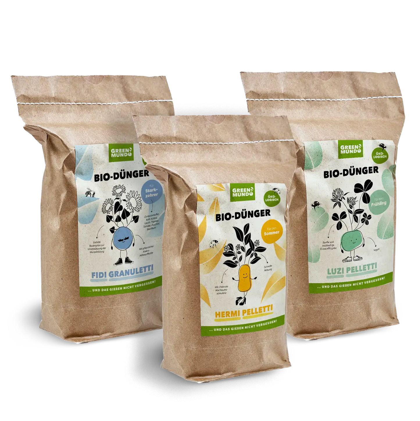 GREEN MUNDO BIO-Dünger-Set | Saison-Pflanzennahrung für Garten & Balkon