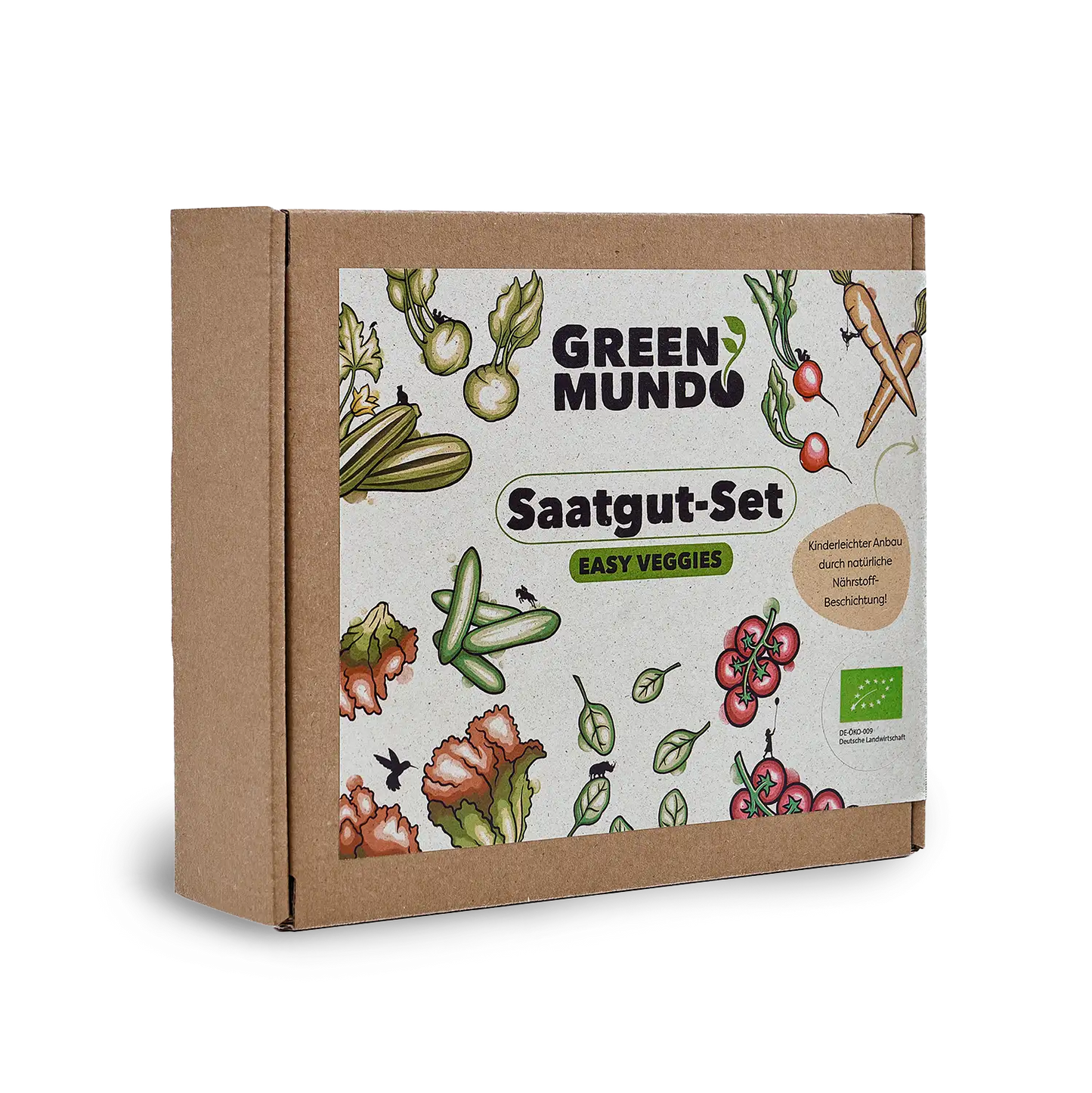 GREEN MUNDO Bio-Saatgut-Set | Easy Veggies mit natürlicher Nährstoff-Beschichtung