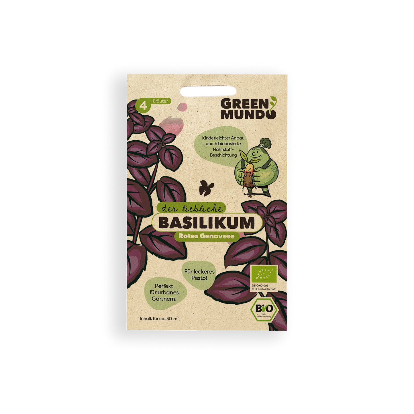 GREEN MUNDO Saatgut | Basilikum Roter Genoveser
