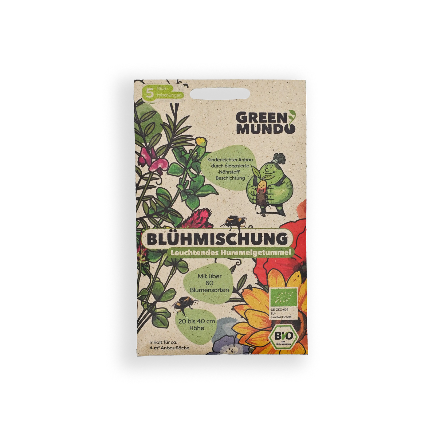 GREEN MUNDO - BIO-Saatgut: Blühmischung Leuchtendes Hummelgetummel NEU
