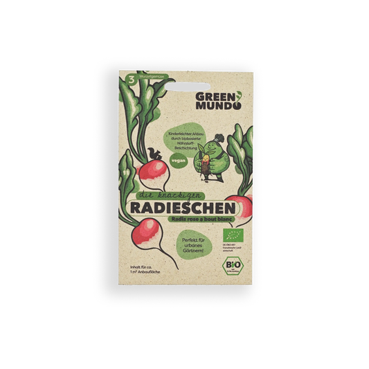 GREEN MUNDO Saatgut | Radieschen Radis rose á bout blanc Bio & Samenfest