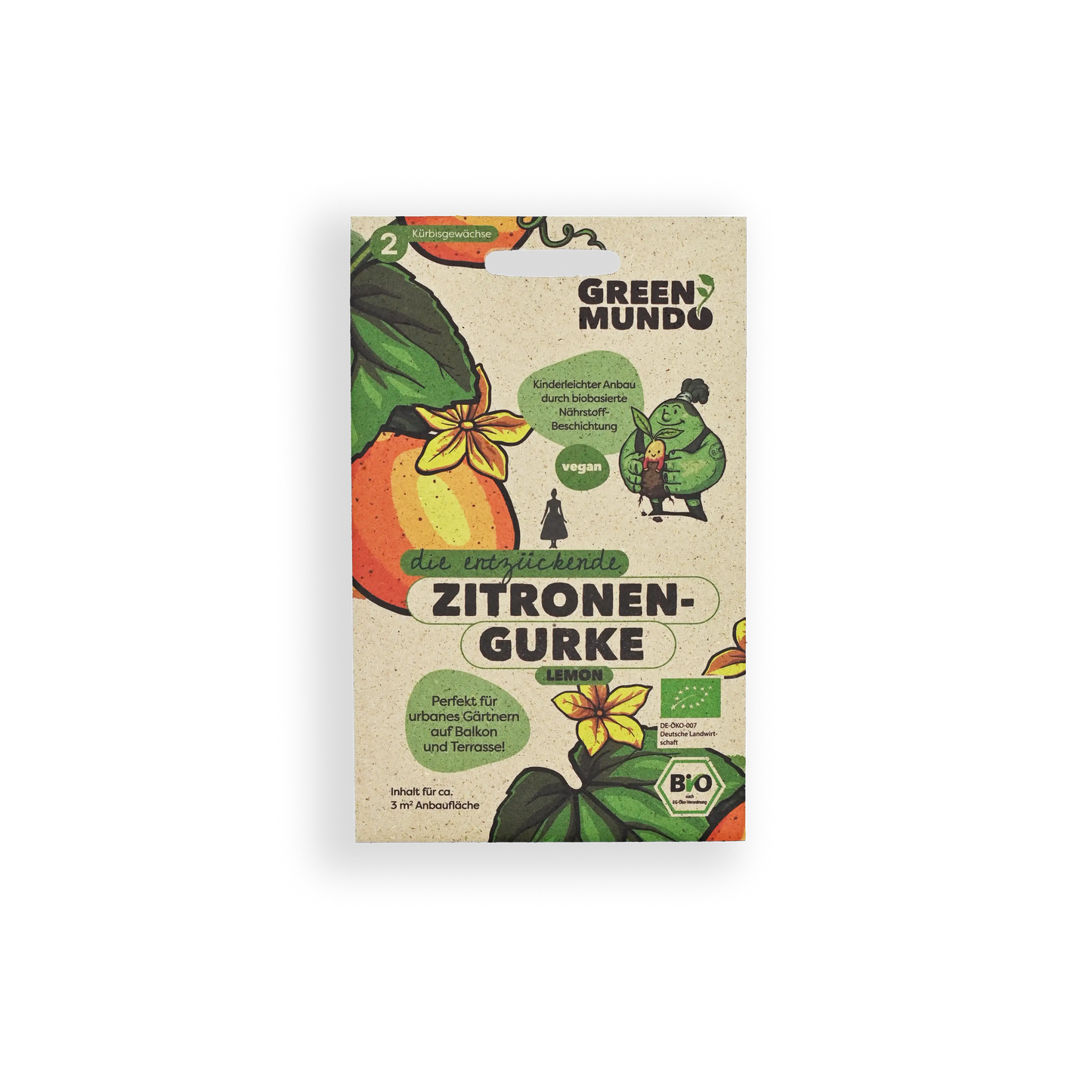 GREEN MUNDO Saatgut | Zitronengurke Lemon, Bio & Samenfest