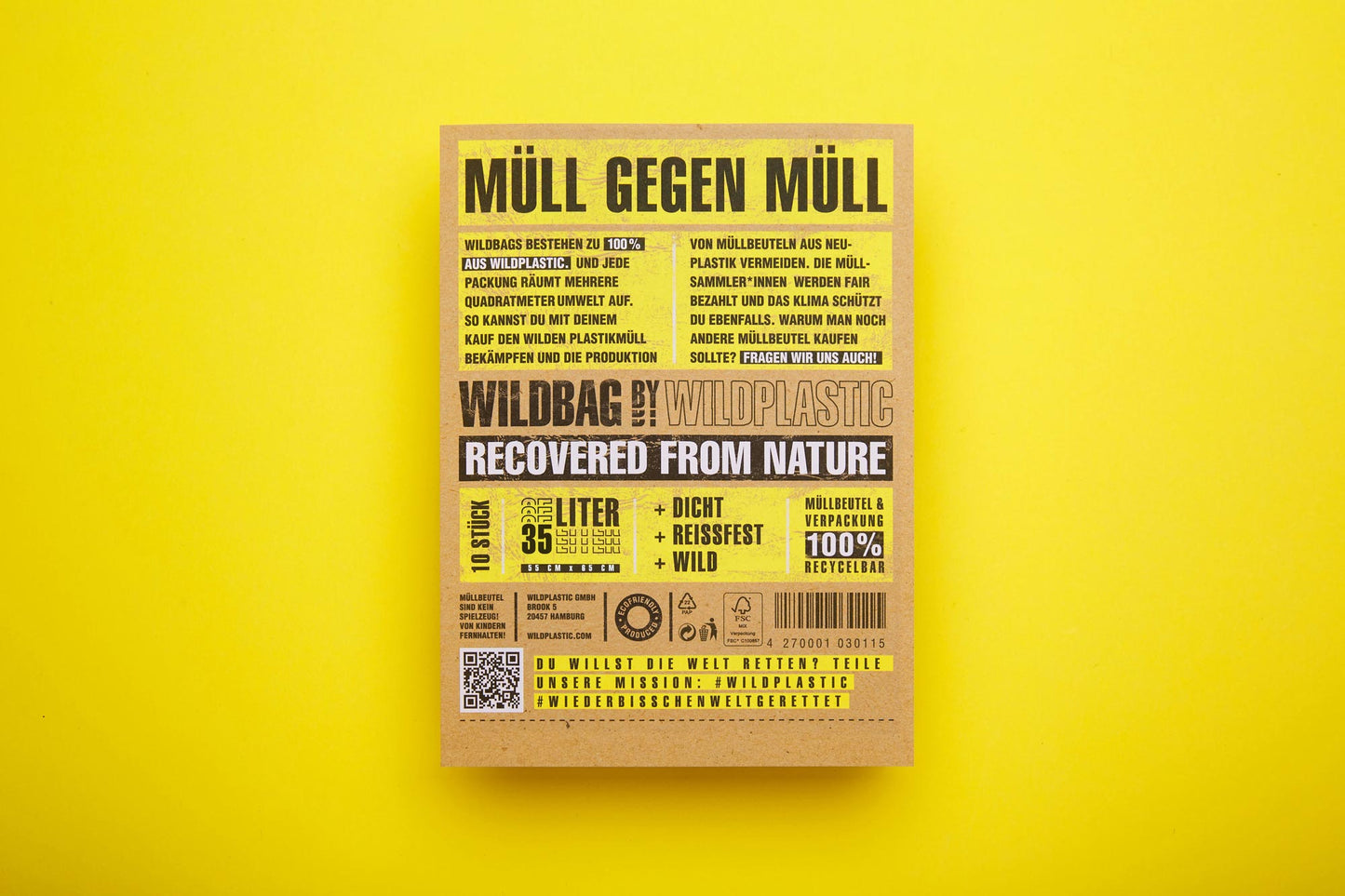 GREEN MUNDO  - Müllbeutel WILDBAG, 35 Liter