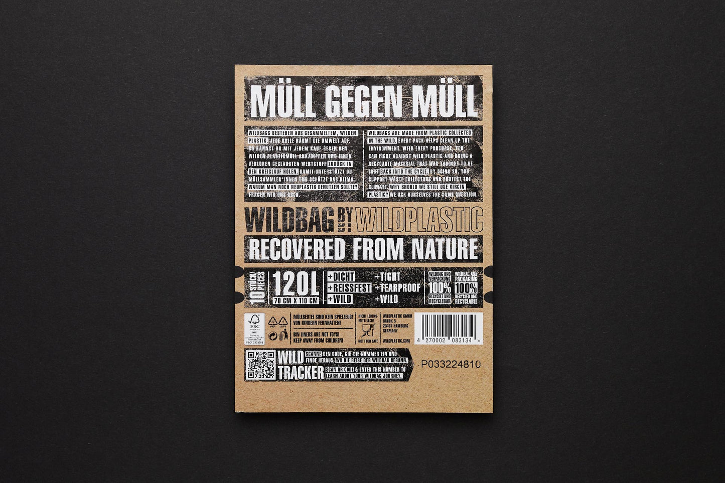 GREEN MUNDO - "Blauer Sack" Baustellensack WILDBAG, 120 Liter